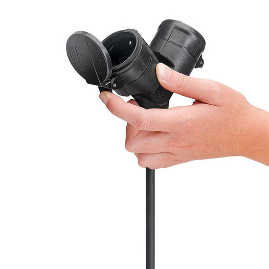 Câble Secteur Goobay Câble Rallonge électrique double pour l'extérieur - 25 m - Noir - Autre vue
