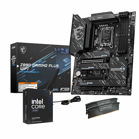 Kit upgrade PC Intel Core Ultra 7 265KF + MSI Z890 GAMING PLUS WIFI + 32 Go