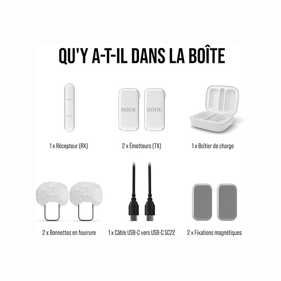 Microphone Rode Wireless Micro USB-C - Blanc - Autre vue