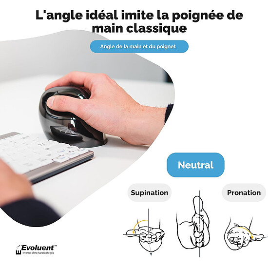Souris PC Evoluent VerticalMouse D Wireless Small - Autre vue