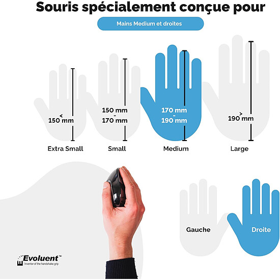 Souris PC Evoluent VerticalMouse D Wireless Medium - Autre vue