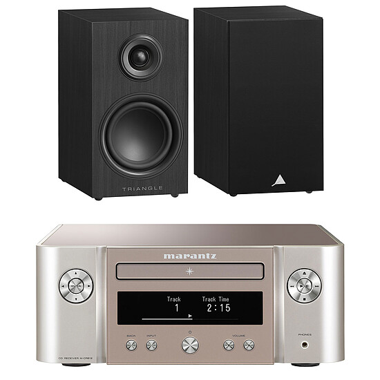 Mini-chaine Marantz Melody X M-CR612 Argent/Or + Triangle Elara LN01 Noir Mat - Autre vue