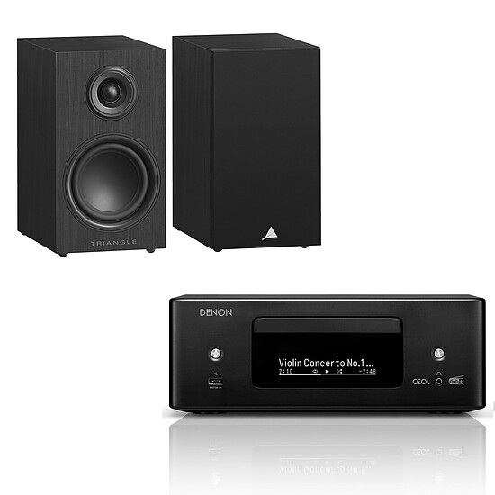 Mini-chaine Denon RCD-N12DAB Noir + Triangle Elara LN01 Noir Mat - Autre vue