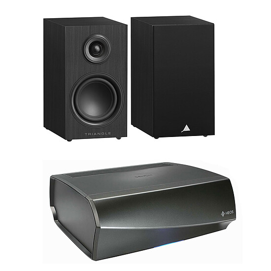 Ampli HiFi Stéréo Denon HEOS Amp HS2 + Triangle Elara LN01 Noir Mat