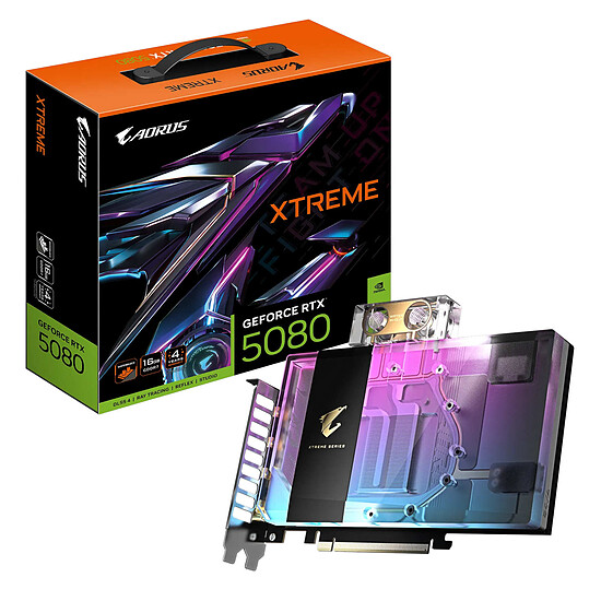 Carte graphique Gigabyte AORUS GeForce RTX 5080 XTREME WATERFORCE WB 16G - Autre vue