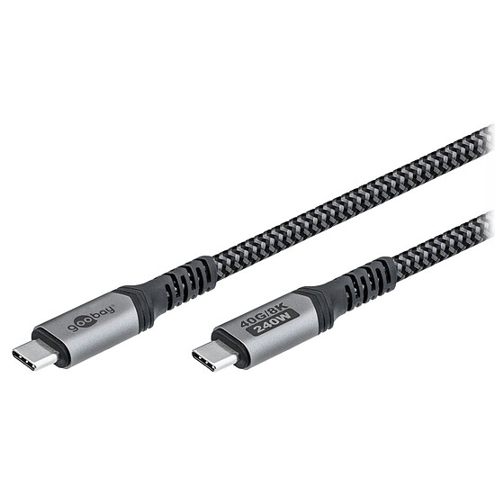 Câble USB Goobay Câble Textile USB4 Type C (M/M) - Power Delivery - 1.5 m - Autre vue