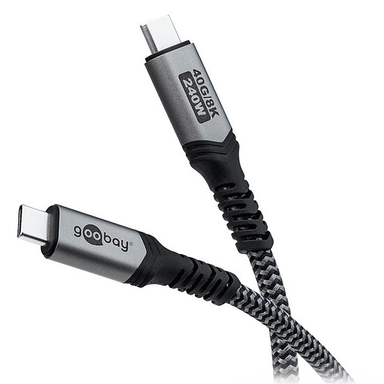 Câble USB Goobay Câble Textile USB4 Type C (M/M) - Power Delivery - 1 m - Autre vue