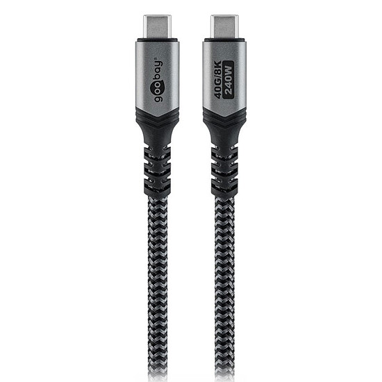Câble USB Goobay Câble Textile USB4 Type C (M/M) - Power Delivery - 1 m - Autre vue