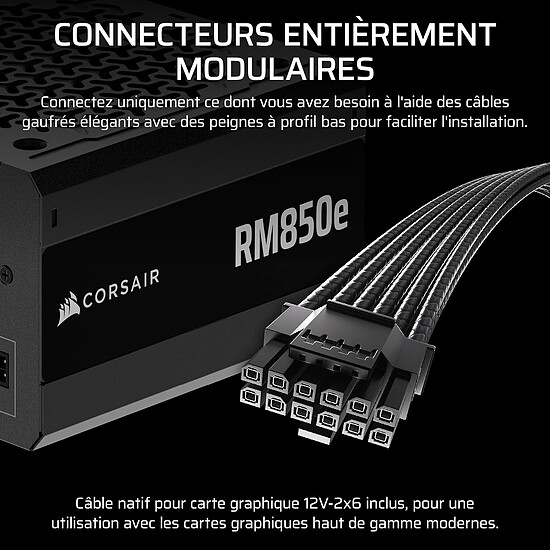 Alimentation PC Corsair RM850e (2025) - Noir - Autre vue