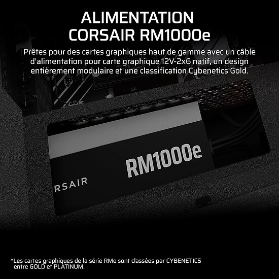 Alimentation PC Corsair RM1000e (2025) - Noir - Autre vue