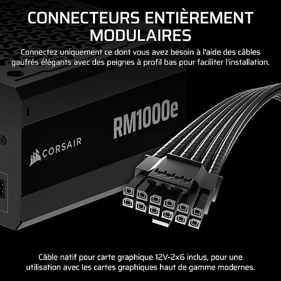 Alimentation PC Corsair RM1000e (2025) - Noir - Autre vue