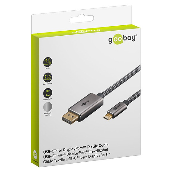 Adaptateur DisplayPort Goobay Câble Textile USB-C / DisplayPort 1.2 (M/M) - 3 m - Autre vue