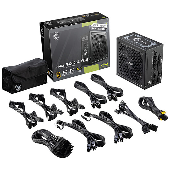 Alimentation PC MSI MAG A1000GL PCIE5 - Autre vue