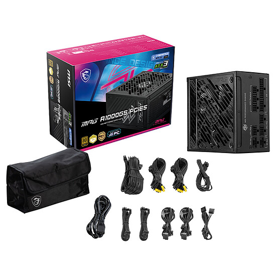 Alimentation PC MSI MPG A1000GS PCIE5 - Autre vue