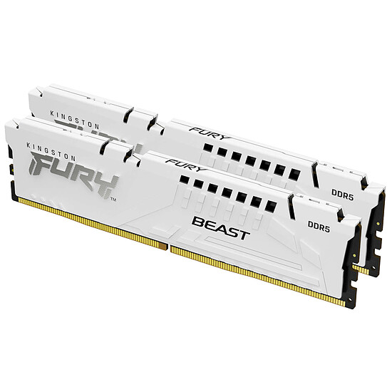 Mémoire RAM Kingston Fury Beast White - 2 x 32 Go (64 Go) - DDR5 6400 MHz - CL32