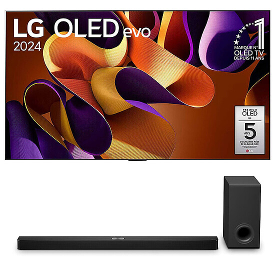 TV LG OLED83G4 + S90TY - TV OLED 4K UHD HDR - 210 cm - Barre de son 