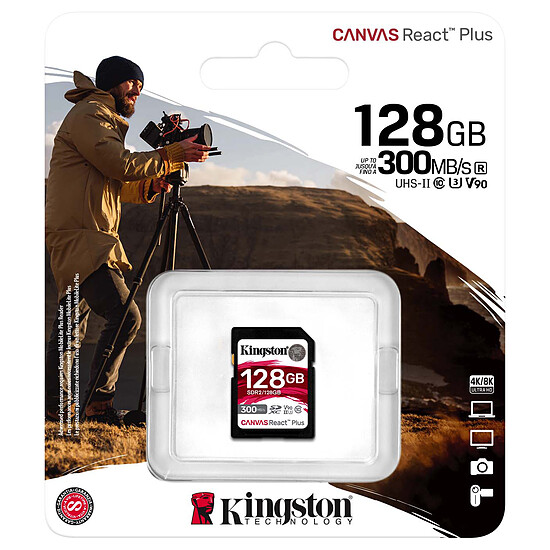 Carte SD Kingston SD Canvas React Plus SDR2 - 128GB - Autre vue
