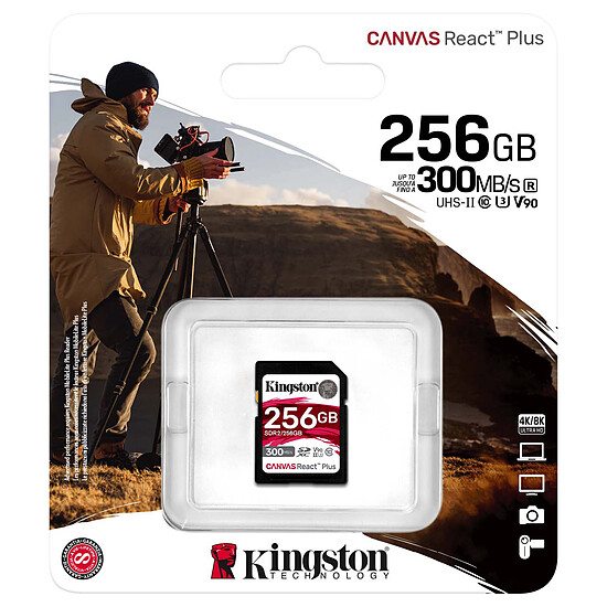 Carte SD Kingston SD Canvas React Plus SDR2 - 256GB - Autre vue