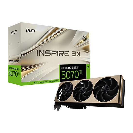 Carte graphique MSI GeForce RTX 5070 Ti 16G INSPIRE 3X OC PLUS