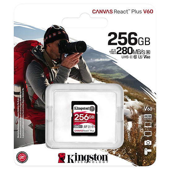 Carte SD Kingston SD Canvas React Plus V60 SDR2V6 - 256GB - Autre vue