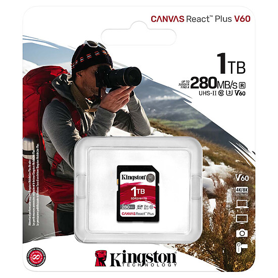Carte SD Kingston SD Canvas React Plus V60 SDR2V6 - 1TB - Autre vue