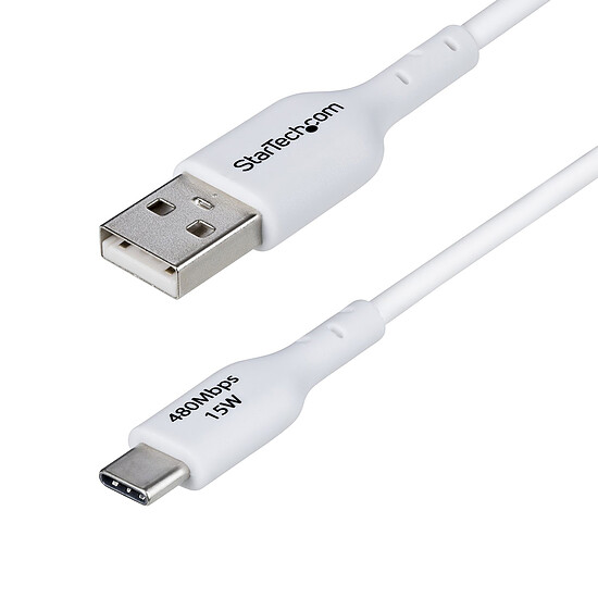 Câble USB StarTech.com Câble USB-A vers USB-C 2.0 - 1 m - Blanc - Autre vue