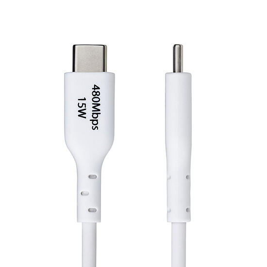 Câble USB StarTech.com Câble USB-A vers USB-C 2.0 - 1 m - Blanc - Autre vue