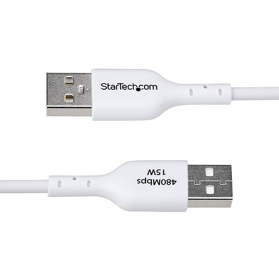Câble USB StarTech.com Câble USB-A vers USB-C 2.0 - 1 m - Blanc - Autre vue