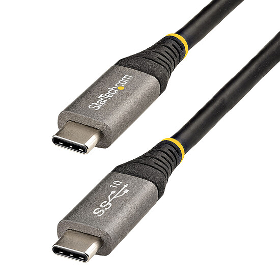 Câble USB StarTech.com Câble USB-C 3.2 gen.2, 8K 30Hz, ThunderBolt 3 avec Power Delivery 100W - M/M - 1 m - Autre vue