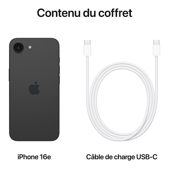 Smartphone reconditionné Apple iPhone 16e Noir - 128 Go · Reconditionné - Autre vue