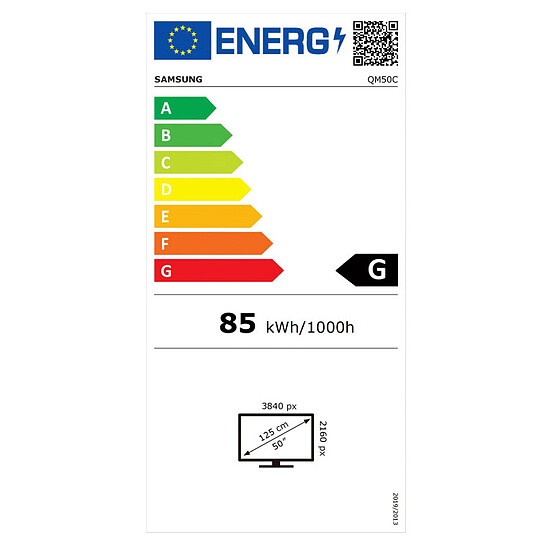 Écran dynamique Samsung 50" LED QM50C - Ecran dynamique 4K UHD  - Autre vue