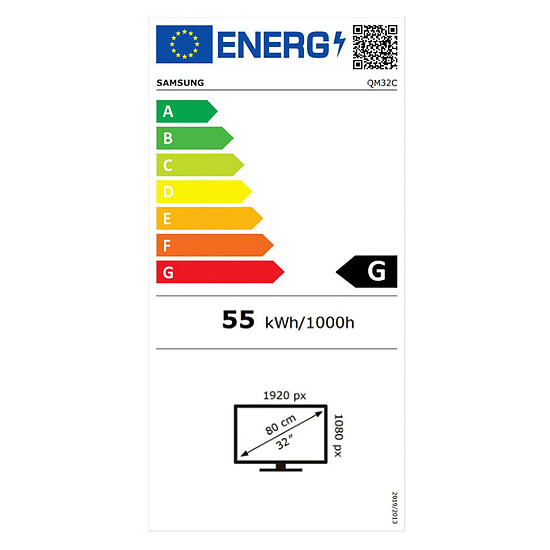Écran dynamique Samsung 32" LED QM32C - Ecran dynamique Full HD   - Autre vue