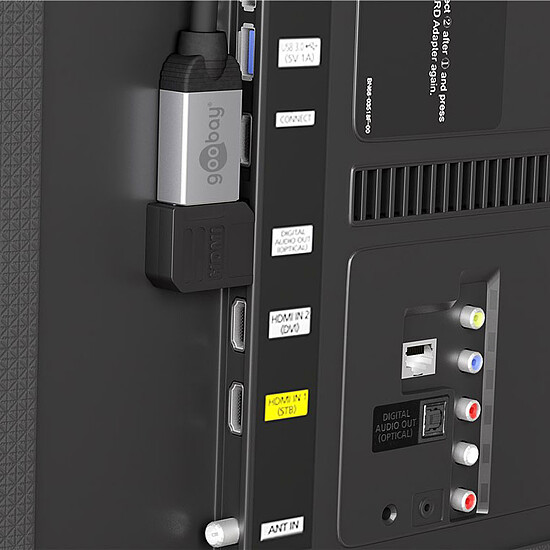 Câble HDMI Goobay Adaptateur HDMI Coudé 90° Horizontal - 8K@60 Hz - Autre vue