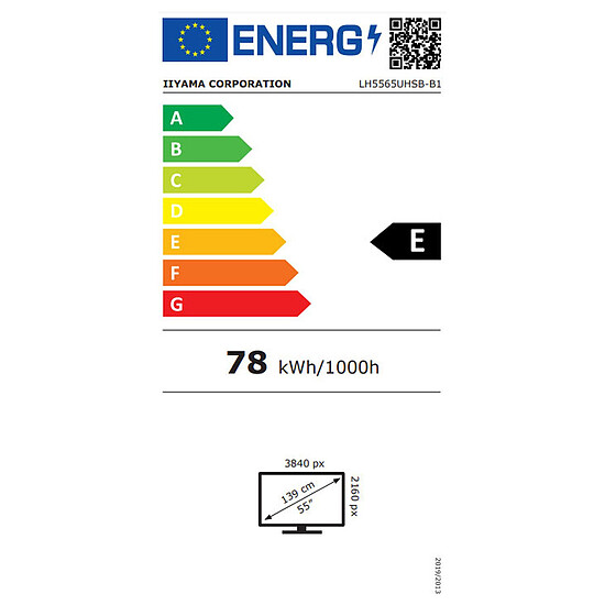 Écran dynamique iiyama 55" LED - ProLite LH5565UHSB-B1 - Ecran dynamique 4K UHD  - Autre vue