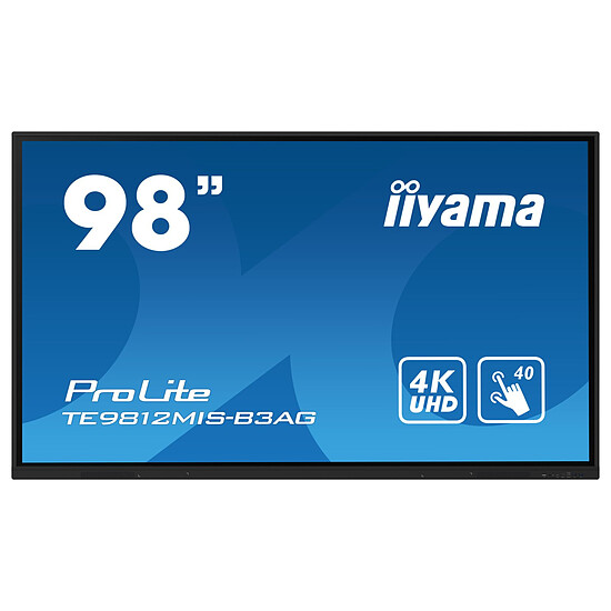 Écran dynamique iiyama 98" LED - ProLite TE9812MIS-B3AG - Ecran tactile et interactif 4K UHD