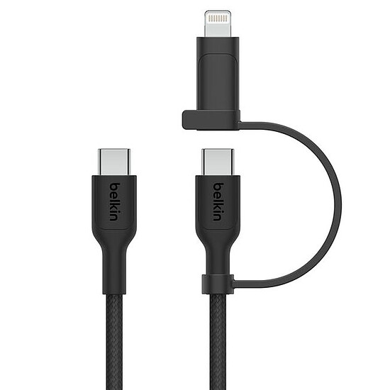 Adaptateur USB Belkin Boost Charge Pro Câble 2-en-1 USB-C et Lightning (Noir) - Autre vue
