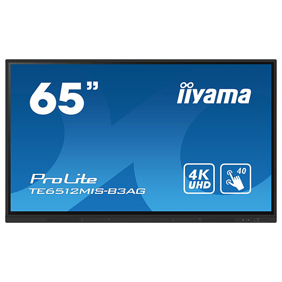 Écran dynamique iiyama 65" LED - ProLite TE6512MIS-B3AG - Ecran tactile et interactif 4K UHD 