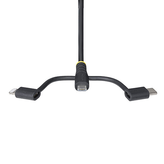 Adaptateur USB StarTech.com Câble 3-en-1 USB-A vers micro USB / USB-C / Lightning - 1 m - Autre vue