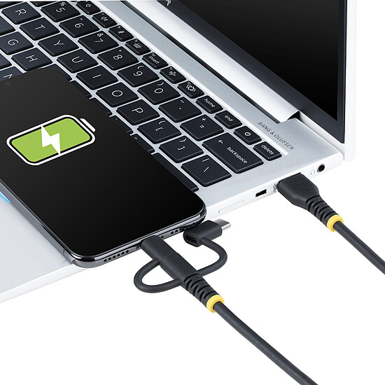 Adaptateur USB StarTech.com Câble 3-en-1 USB-A vers micro USB / USB-C / Lightning - 1 m - Autre vue