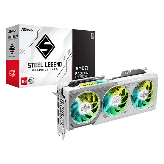 Carte graphique ASRock AMD Radeon RX 9070 Steel Legend 16GB OC