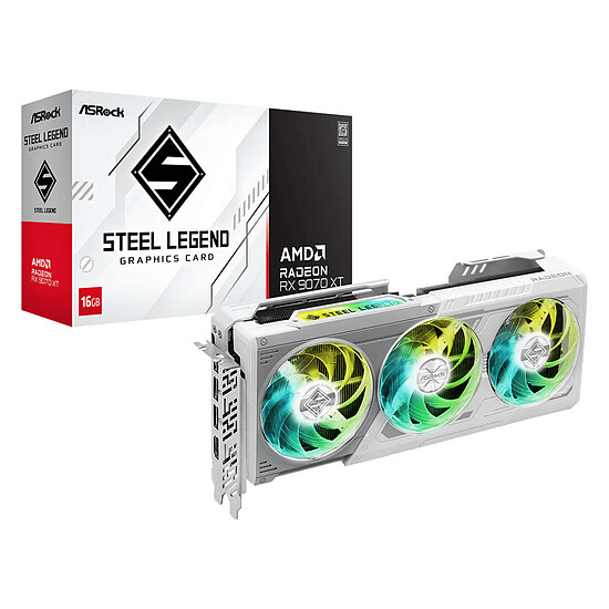 Carte graphique ASRock AMD Radeon RX 9070 XT Steel Legend 16GB - Autre vue
