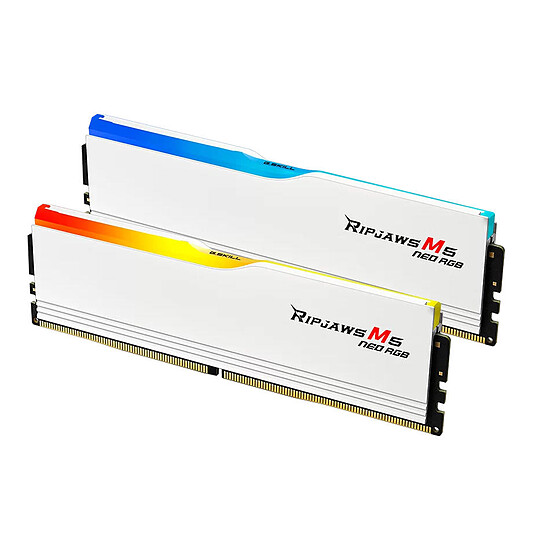 Mémoire RAM G.Skill Ripjaws M5 Neo RGB White - 2 x 16 Go (32 Go) - DDR5 6000 MHz - CL30 - Autre vue