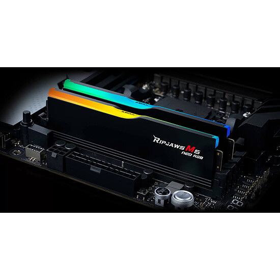 Mémoire RAM G.Skill Ripjaws M5 Neo RGB Black - 2 x 16 Go (32 Go) - DDR5 6000 MHz - CL30 - Autre vue