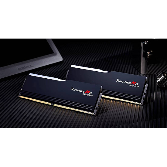 Mémoire RAM G.Skill Ripjaws M5 Neo RGB Black - 2 x 16 Go (32 Go) - DDR5 6000 MHz - CL30 - Autre vue
