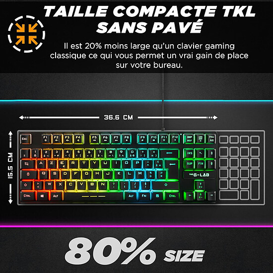Clavier PC The G-Lab Keyz Caesium TKL - Noir/Gris - Autre vue