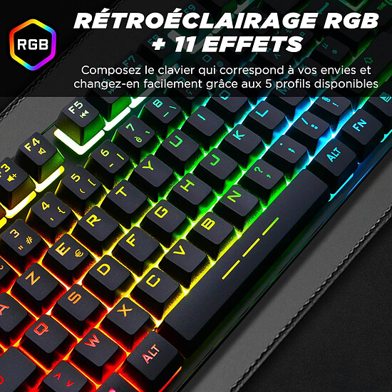 Clavier PC The G-Lab Keyz Caesium TKL - Noir/Gris - Autre vue