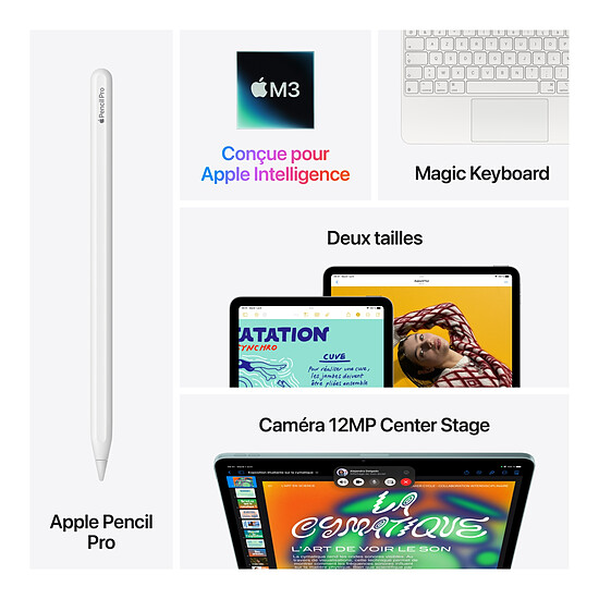 Tablette reconditionnée Apple iPad Air M3 Wi-Fi 13" 2025 - 128 Go - Bleu · Reconditionné - Autre vue
