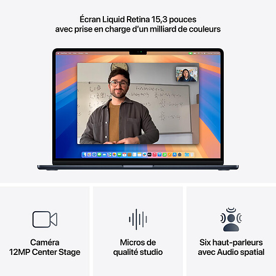 MacBook Apple MacBook Air M4 15" (2025) Minuit 16Go/256 Go (MW1L3FN/A) - Autre vue