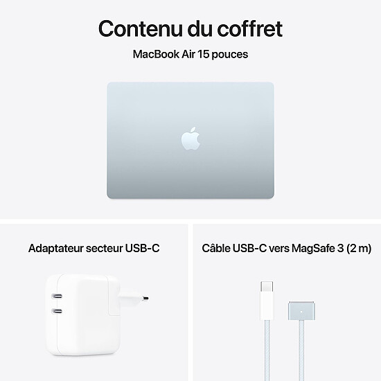 MacBook Apple MacBook Air M4 15" (2025) Bleu ciel 24Go/512 Go (MC7D4FN/A) - Autre vue