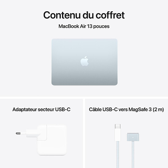 MacBook Apple MacBook Air M4 13" (2025) Bleu ciel 16Go/256 Go (MC6T4FN/A) - Autre vue